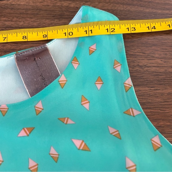 Moon Collection Teal Dress with Gold Patterns Size M - Picture 8 of 12